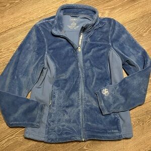 UNIQUE L.L. Bean Women’s Zip Up Fleece Jacket with Embroidered Details